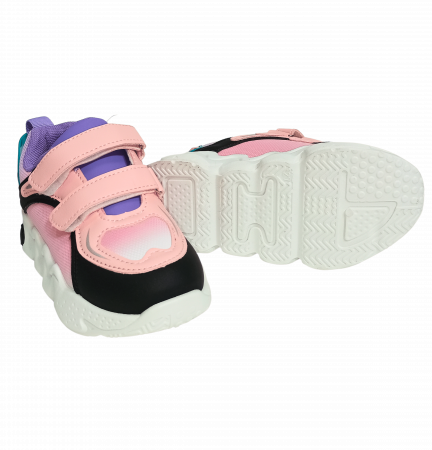 Pantofi sport fete, Mikelo Shoes, Colourful pinkish, material ecologic, [9]