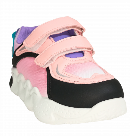Pantofi sport fete, Mikelo Shoes, Colourful pinkish, material ecologic, [5]