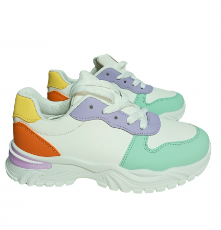 Pantofi sport pentru fete, Poti Pati, Green front, piele ecologica, [7]