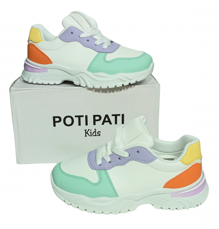 Pantofi sport pentru fete, Poti Pati, Green front, piele ecologica, [2]