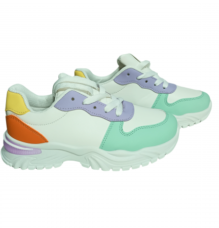 Pantofi sport pentru fete, Poti Pati, Green front, piele ecologica, [3]