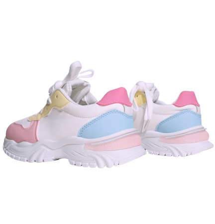 Pantofi sport pentru fete, Poti Pati, Pink front, piele ecologica, [6]