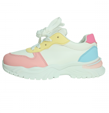 Pantofi copii - Pantofi sport pentru fete, Poti Pati, Pink front, piele ecologica,