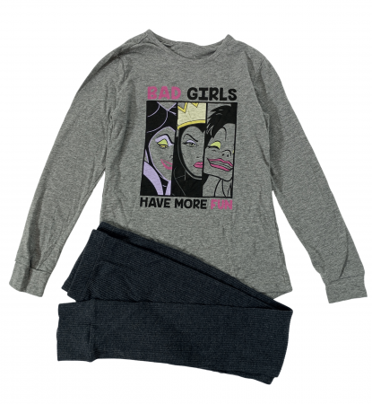 Pijamale copii - Pijama lunga fete, Disney, Villains - Bad Girls, Bumbac, 9-10 ani
