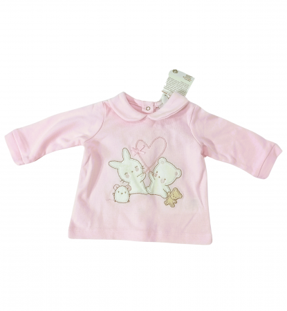 Pijama lunga fete, OVS, Iepuras si Ursulet, Bumbac organic, 3-6 luni [2]