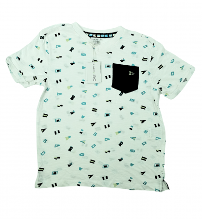 Pijama scurta baieti, OVS, imprimeu grafic , Bumbac organic, [1]