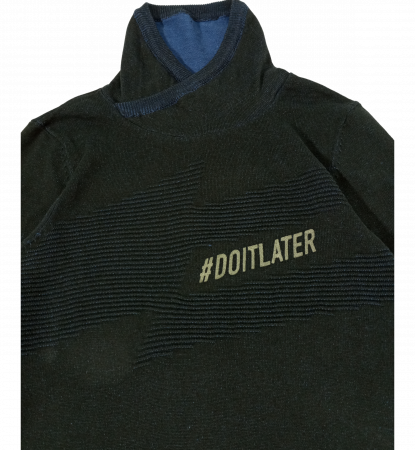 Pulover pe gat baieti, OVS, model tricotat cu imprimeu text, Bumbac pur, 10-11 ani [6]