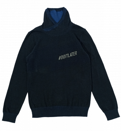 Pulover pe gat baieti, OVS, model tricotat cu imprimeu text, Bumbac pur, 10-11 ani [4]
