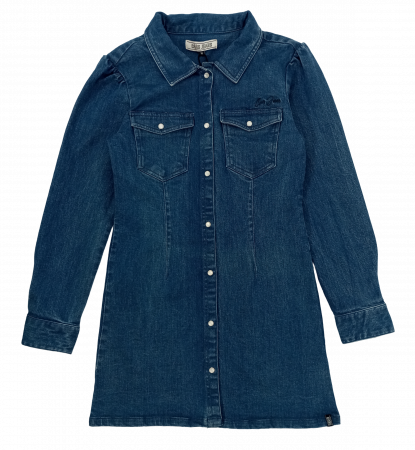 Rochie blugi pentru fete, Cars Jeans, maneca lunga, bumbac si elastan, 10 ani [1]