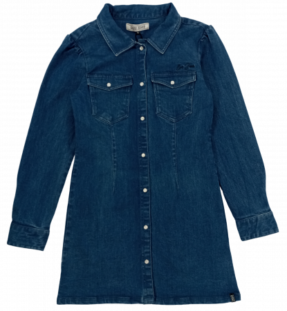 Rochii fete - Rochie blugi pentru fete, Cars Jeans, maneca lunga, bumbac si elastan, 10 ani