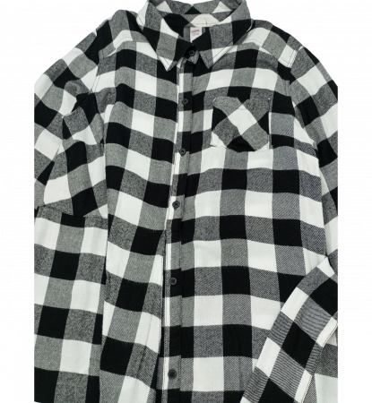 Rochie lunga stil camasa, Justice, carouri, viscoza, Alb si negru, 16 ani [1]