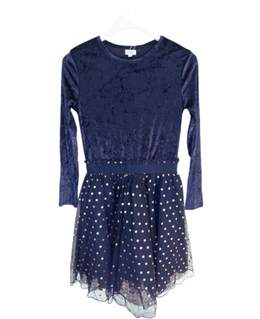 Rochii fete - Rochie pentru fete, OVS, model Buline, Tip tutu, Bumbac/ Poliester, Bleumarin, 152 cm, 11-12 ani