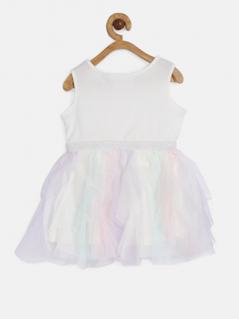 Rochie pentru fete, The Children's PLACE, paiete si tutu in degrade, bumbac/poliester, Alb, 98 cm, 3 ani [1]