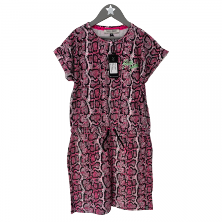 Rochii fete - Rochita pentru fete, Cars Jeans, model snake skin, cu elastic si snur pe talie, bumbac/modal, Multicolor 140 cm, 10 ani