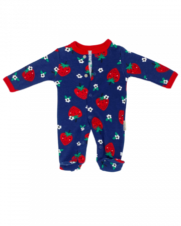 Salopete copii - Overall albastru cu capsuni 50 cm / prematuri