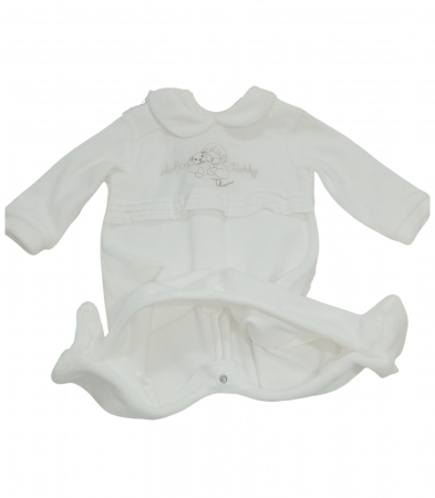 Salopeta bebe intreaga, OVS, aplicatie brodata, bumbac periat/poliester, 56 CM, 1-3 luni [1]