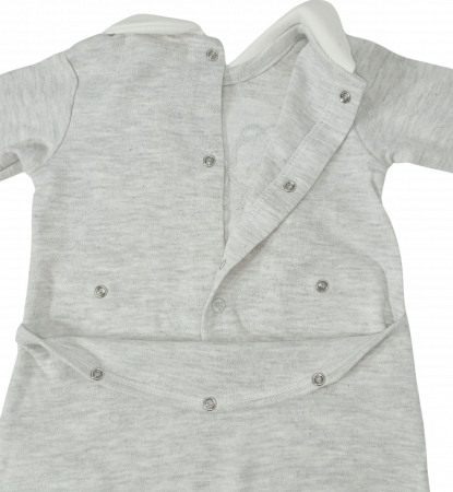 Salopeta intreaga bebe, OVS, broderie cu animale, Bumbac organic, [2]