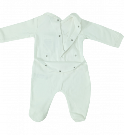 Salopeta intreaga bebe, OVS, broderie cu animale, Bumbac organic, [4]