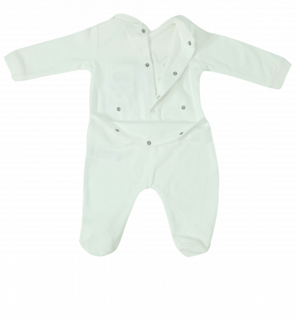 Salopeta intreaga bebe, OVS, broderie cu animale, Bumbac organic, [2]