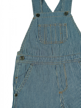 Salopeta scurta copii, The Children's PLACE, Denim stripes, Bumbac pur, [5]