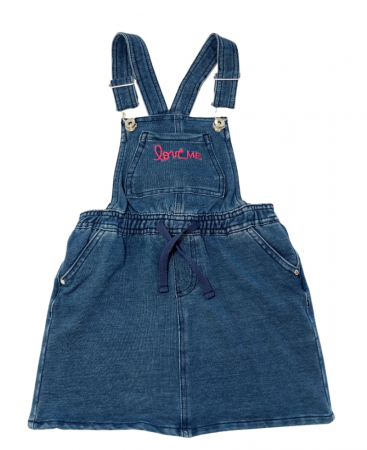 Rochii fete - Salopete pentru fete, OVS, Denim, Bumbac/poliester/elastan, Albastru, 104 cm, 3-4 ani