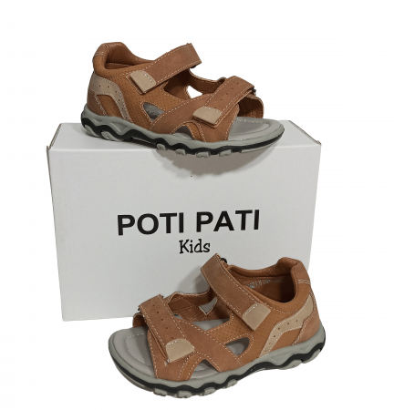Sandale copii, Poti Pati, Brown sandal, piele ecologica, [14]