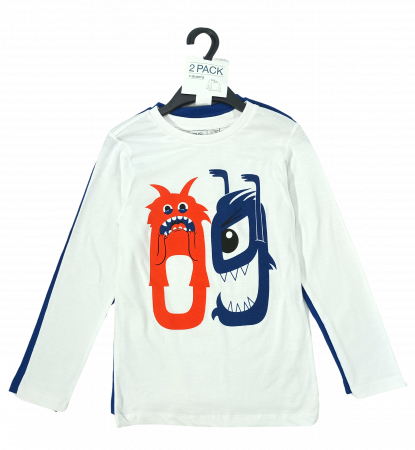 Bluze copii - Set 2 bluze copii, OVS, high Monster, Bumbac, 7-8 ani,