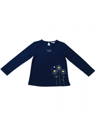 Bluze copii - Set 2 bluze, flower power, love my planet, OVS, bumbac, albastru,roz, 86 cm, 18-24 luni