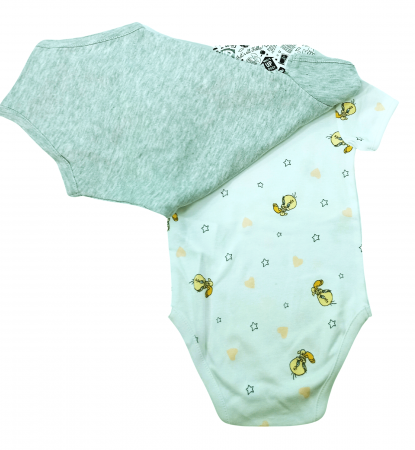 Set 2 body copii, LOONEY TUNES, Tweety, Bumbac, 6-9 luni, [2]