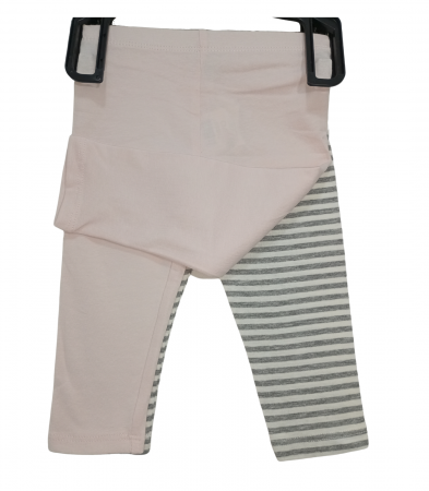 Imbracaminte copii - Set 2 bucati colanti fete, OVS, bumbac/vascoza/elastan, Roz/Gri, 92 cm, 2-3 ani