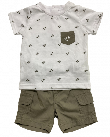 Compleuri copii - Set 2 piese baieti, pantaloni scurti si tricou - Palmieri