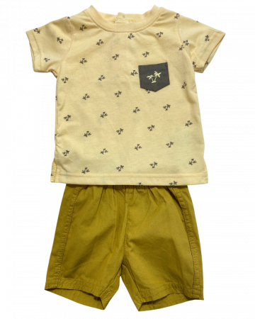 Imbracaminte copii - Set 2 piese baieti, pantaloni scurti si tricou - Palmieri