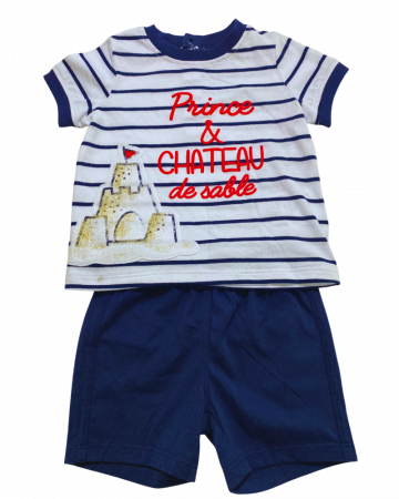 Imbracaminte copii - Set 2 piese baieti pantaloni scurti si tricou - Prince & Chateau
