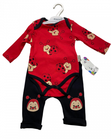 Compleuri copii - Set 2 piese fete body si pantaloni - Buburuze