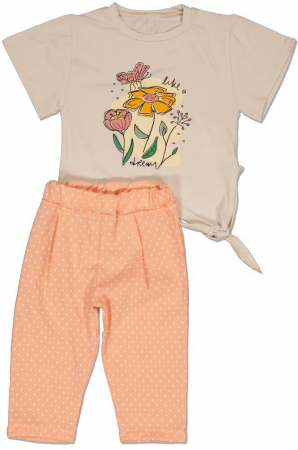 Imbracaminte copii - Set 2 piese fete, Pepelino, Like a dream, bumbac/licra, Somon, 104 CM, 4 ani