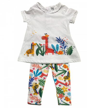 Compleuri copii - Set 2 piese fete tricou rochiÈ›a cu pantaloni cu lame