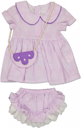 Compleuri copii - Set 2 piese fete, Tofigo, Bumbac, Lila, 92 cm, 24 luni