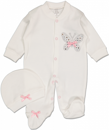 Imbracaminte copii - Set 2 piese Overall " Silver butterfly "