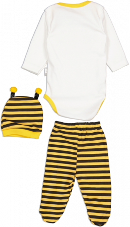 Compleu pentru bebelusi din 3 piese, Minibird Baby, albina, bumbac, [1]