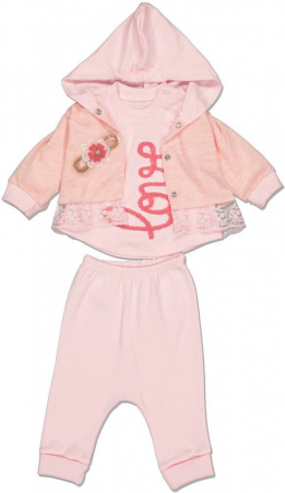 Treninguri lifestyle - Compleu 3 piese fete, Babyim, broderie, dantela si floricele, bumbac si poliester,