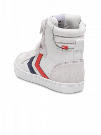 Pantofi sport copii profil inalt din piele si piele intoarsa, Hummel, Slimmer Stadil Leather High Jr, [4]