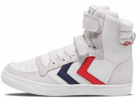Incaltaminte copii - Pantofi sport copii profil inalt din piele si piele intoarsa, Hummel, Slimmer Stadil Leather High Jr,