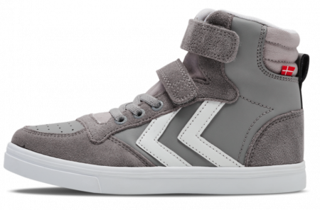 Pantofi sport copii profil inalt din piele si piele intoarsa, Hummel, Slimmer Stadil Leather High Jr, [3]