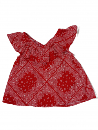 Tricouri copii - Top fete - Imprimeu Bandana și Detaliu Volane, Viscoza,