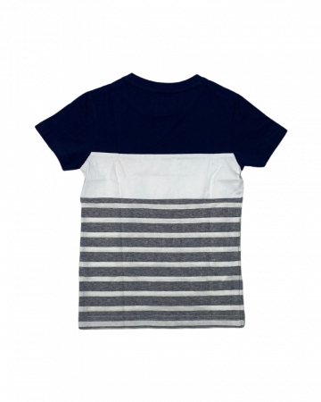 Tricou albastru in dungi alb cu gri " Surfers paradise " - CARS JEANS 4 ani [1]