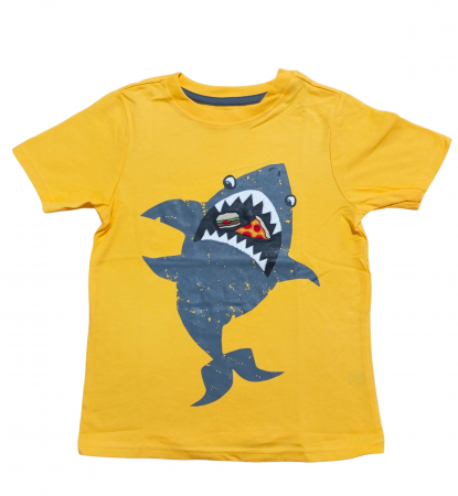 Tricouri copii - Tricou copii, Garanimals, Rechin, galben, Bumbac si poliester,