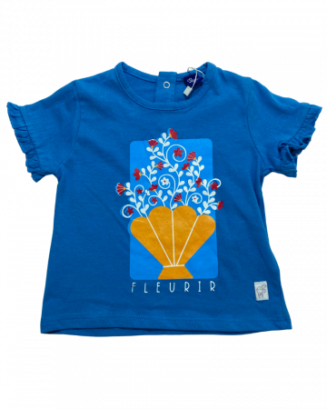 Tricouri copii - Tricou fete street monkey albastru - Vaza cu flori