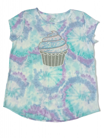 Tricou fete, The Children's PLACE, Cupcake Tie Dye Top - Azureus, bumbac, 16 ani, [2]