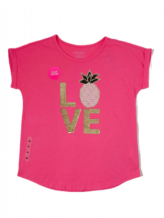 Tricouri copii - Tricou fete, The Children's PLACE, LOVE , Bumbac si poliester,