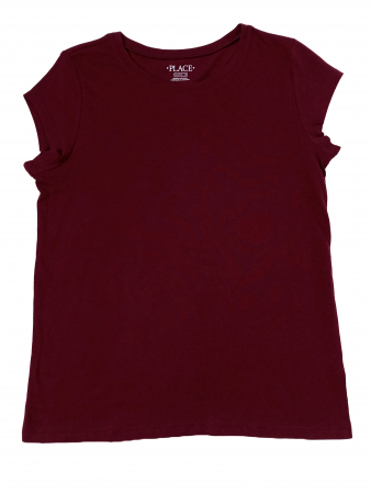 Tricouri copii - Tricou fete, The Children's PLACE, maneca scurta si guler lejer, Bumbac, 14 ani
